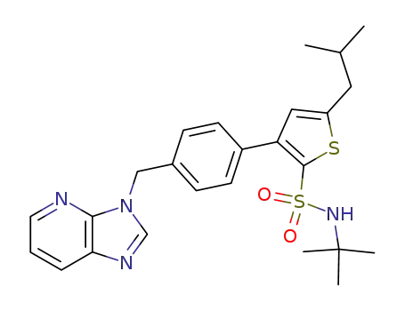 Molecular Structure of 575465-28-0 (2-Thiophenesulfonamide,
N-(1,1-dimethylethyl)-3-[4-(3H-imidazo[4,5-b]pyridin-3-ylmethyl)phenyl]-
5-(2-methylpropyl)-)