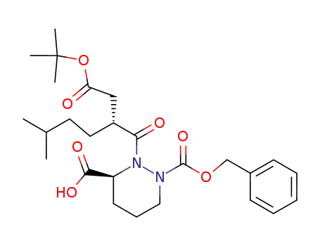 1-(phenylmethyl) hydrogen (3S)-2-[(2R)-2-[2-(1,1-dimethylethoxy)-2-oxoethyl]-5-methyl-1-oxohexyl]hexahydro-1,3-pyridazinedicarboxylate