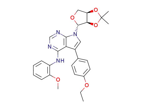 4-N-(2-methoxyphenyl)amino-5-(4-ethoxyphenyl)-7-(2',3'-O-isopropylidene-β-D-erythro-furanosyl)pyrrolo[2,3-d]pyrimidine