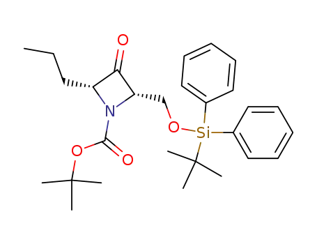 1-Azetidinecarboxylic acid,
2-[[[(1,1-dimethylethyl)diphenylsilyl]oxy]methyl]-3-oxo-4-propyl-,
1,1-dimethylethyl ester, (2S,4R)-