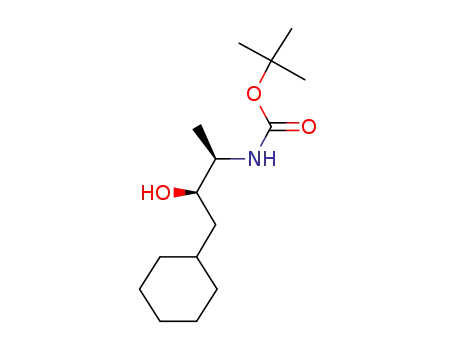 Molecular Structure of 193076-90-3 (Carbamic acid, [(1R,2R)-3-cyclohexyl-2-hydroxy-1-methylpropyl]-,
1,1-dimethylethyl ester)