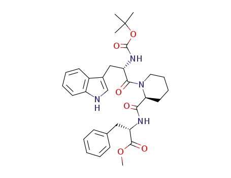 Molecular Structure of 500213-47-8 (L-Phenylalanine,
N-[(1,1-dimethylethoxy)carbonyl]-L-tryptophyl-(2S)-2-piperidinecarbonyl-
, methyl ester)