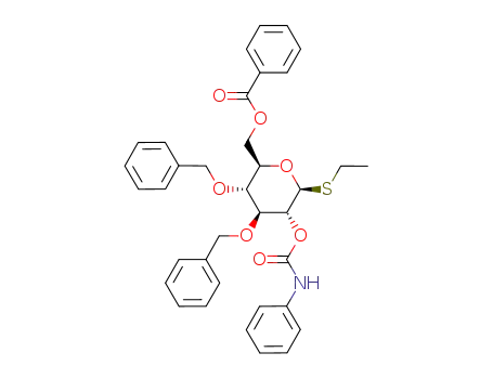 ethyl 6-O-benzoyl-3,4-di-O-benzyl-2-O-phenylcarbamoyl-1-thio-β-D-glucopyranoside