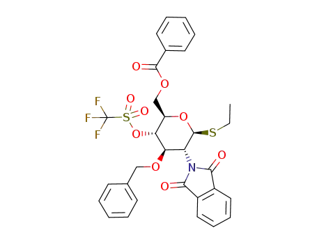 Benzoic acid (2R,3S,4R,5R,6S)-4-benzyloxy-5-(1,3-dioxo-1,3-dihydro-isoindol-2-yl)-6-ethylsulfanyl-3-trifluoromethanesulfonyloxy-tetrahydro-pyran-2-ylmethyl ester