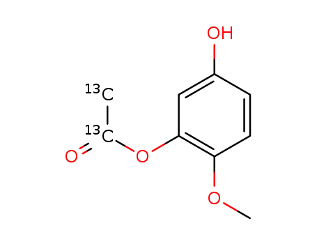 Molecular Structure of 827308-40-7 (3-[1,2-13C<sub>2</sub>]acetoxy-4-methoxyphenol)