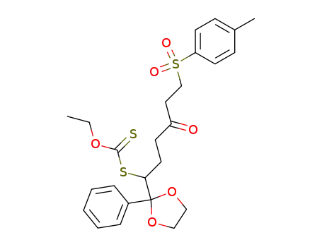 dithiocarbonic acid S-[6-benzenesulfonyl-4-oxo-1-(2-phenyl-[1,3]dioxolan-2-yl)hexyl] ester O-ethyl ester