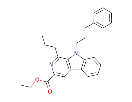 Molecular Structure of 799821-87-7 (9H-Pyrido[3,4-b]indole-3-carboxylic acid, 9-(3-phenylpropyl)-1-propyl-,
ethyl ester)