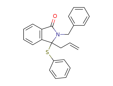 Molecular Structure of 566151-91-5 (1H-Isoindol-1-one,
2,3-dihydro-2-(phenylmethyl)-3-(phenylthio)-3-(2-propenyl)-)