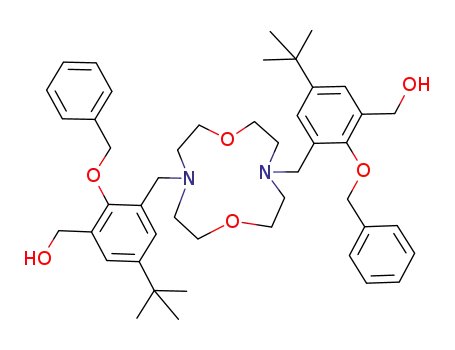 {2-benzyloxy-3-[10-(2-benzyloxy-5-<i>tert</i>-butyl-3-hydroxymethyl-benzyl)-1,7-dioxa-4,10-diaza-cyclododec-4-ylmethyl]-5-<i>tert</i>-butyl-phenyl}-methanol