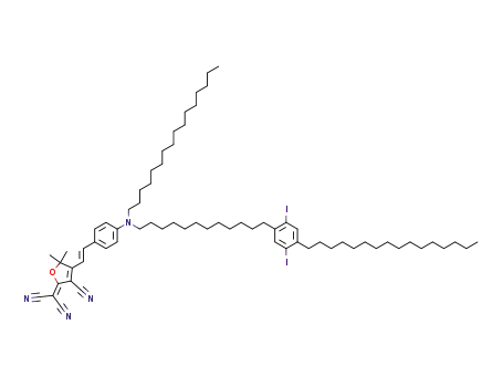 2-{3-cyano-4-[2-(4-{hexadecyl-[12-(4-hexadecyl-2,5-diiodo-phenyl)-dodecyl]-amino}-phenyl)-vinyl]-5,5-dimethyl-5<i>H</i>-furan-2-ylidene}-malononitrile