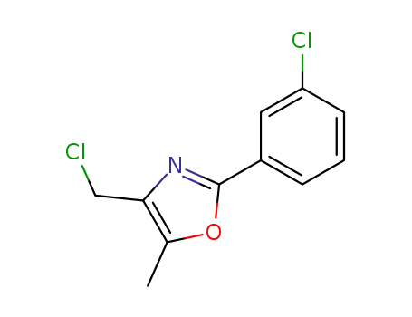 Molecular Structure of 475481-97-1 (4-(CHLOROMETHYL)-2-(3-CHLOROPHENYL)-5-METHYLOXAZOLE)