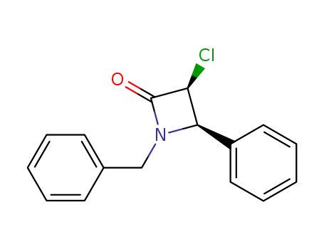 2-Azetidinone, 3-chloro-4-phenyl-1-(phenylmethyl)-, (3R,4S)-rel-