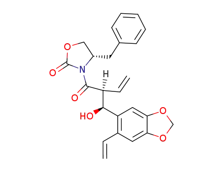 (S)-4-Benzyl-3-{(S)-2-[(S)-hydroxy-(6-vinyl-benzo[1,3]dioxol-5-yl)-methyl]-but-3-enoyl}-oxazolidin-2-one