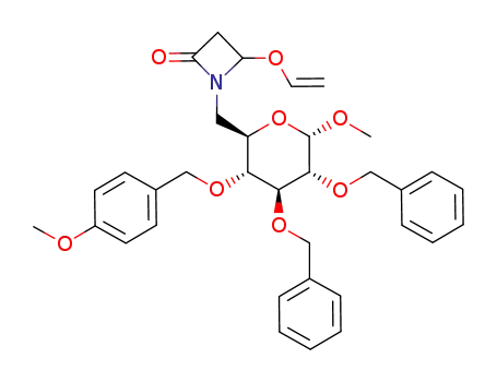 methyl 2,3-di-O-benzyl-6-deoxy-4-O-p-methoxybenzyl-6-C-(4'-vinyloxyazetidin-2'-on-1'-yl)-α-D-glucopyranoside