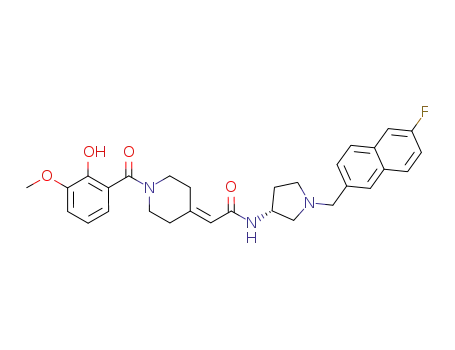 N-{(3R)-1-[(6-fluoro-2-naphthyl)methyl]pyrrolidin-3-yl}-2-[1-(2-hydroxy-3-methoxybenzoyl)piperidin-4-ylidene]acetamide