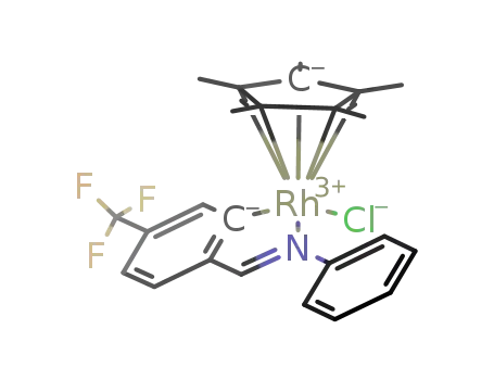 RhCl(η5-C5Me5)(N-(4-(trifluoromethyl)benzylidene)aniline(1-)-κN,C)
