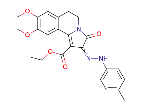 ethyl 2,3,5,6-tetrahydro-8,9-dimethoxy-2-(2-(4-methylphenyl)hydrazono)-3-oxopyrrolo[2,1-a]isoquinoline-1-carboxylate