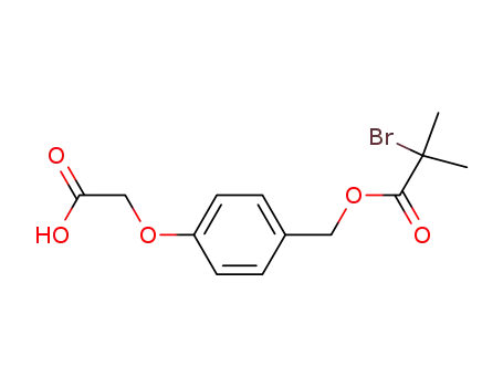 Molecular Structure of 1167434-89-0 (2-bromo-2-methyl-propionic acid 4-carboxymethoxy-benzyl ester)
