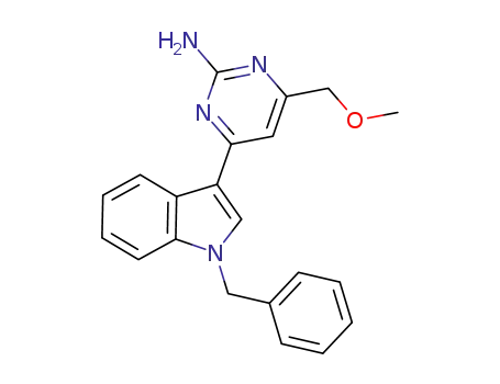 Molecular Structure of 1169700-46-2 (4-(1-benzyl-1H-indol-3-yl)-6-(methoxymethyl)pyrimid-2-yl-amine)