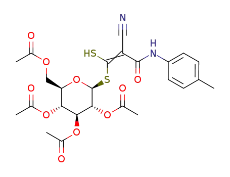 2-cyano-3-mercapto-N-(4-methylphenyl)-3-(2',3',4',6'-tetra-O-acetyl-β-D-glucopyranosylthio)acrylamide