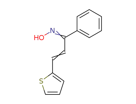 Molecular Structure of 63515-59-3 (2-Propen-1-one, 1-phenyl-3-(2-thienyl)-, oxime)
