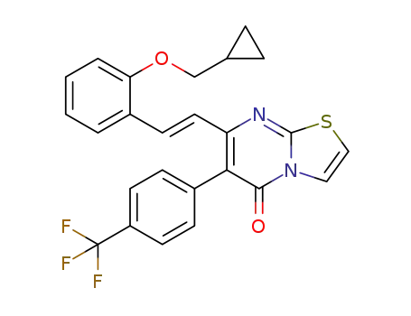 7-[(E)-2-(2-cyclopropylmethoxyphenyl)vinyl]-6-[4-(trifluoromethyl)phenyl]-5H-[1,3]-thiazolo[3,2-a]pyrimidin-5-one