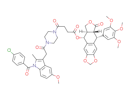 N-{(succinylpodophyllotoxinyl)piperazin-4-yl}-2-{1-(4-chlorobenzoyl)-5-methoxy-2-methyl-1H-indol-3-yl}acetamide