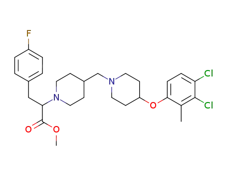 methyl 2-[4-[[4-(3,4-dichloro-2-methylphenoxy)-1-piperidyl]methyl]-1-piperidyl]-3-(4-fluorophenyl)propanoate