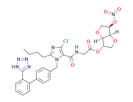 (3S,3aR,6R,6aS)-6-(nitrooxy)hexahydrofuro[3,2-b]furan-3-yl {[(2-butyl-4-chloro-1-{[2'-(1H-tetrazol-5-yl)biphenyl-4-yl]methyl}-1H-imidazol-5-yl)carbonyl]amino}acetate