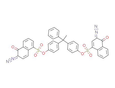 Molecular Structure of 910883-12-4 (1-Naphthalenesulfonic acid, 3-diazo-3,4-dihydro-4-oxo-,
4-[1-[4-[[(6-diazo-5,6-dihydro-5-oxo-1-naphthalenyl)sulfonyl]oxy]phenyl]-
1-phenylethyl]phenyl ester)