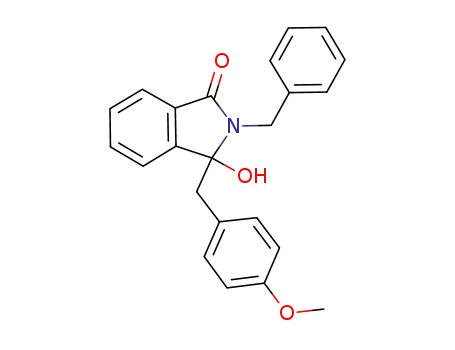 Molecular Structure of 879547-42-9 (1H-Isoindol-1-one,
2,3-dihydro-3-hydroxy-3-[(4-methoxyphenyl)methyl]-2-(phenylmethyl)-)