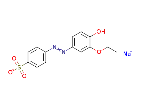 Molecular Structure of 1219948-46-5 (sodium 4-((3-ethoxy-4-hydroxyphenyl)diazenyl)benzenesulfonate)