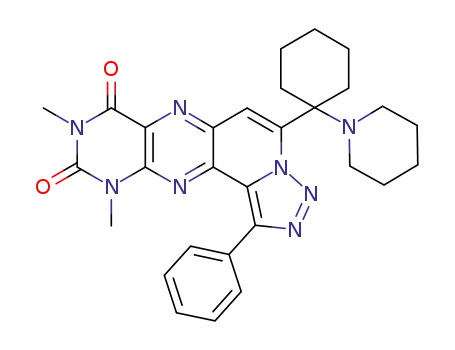 9,11-dimethyl-1-phenyl-5-(1-(piperidin-1-yl)cyclohexyl)-[1,2,3]triazolo[1',5';1,2]pyrido[4,3-g]pteridine-8,10(9H,11H)-dione