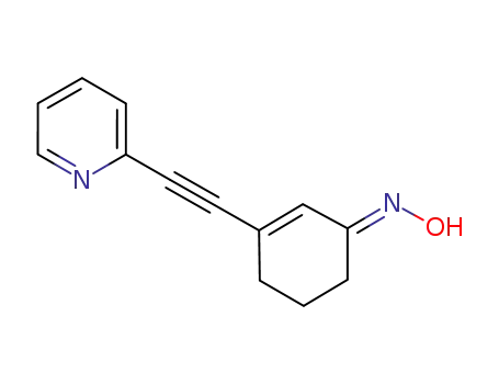 Molecular Structure of 1224432-92-1 ((E)-3-(pyridin-2-ylethynyl)cyclohex-2-enone oxime)