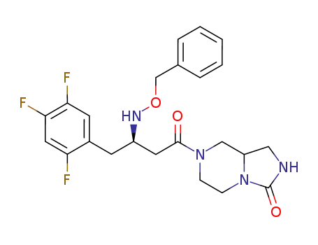 Molecular Structure of 1256815-24-3 ((3R)-3-(benzyloxyamino)-1-[hexahydro-3-oxoimidazo[1,5-a]pyrazin-7(8H)-yl]-4-(2,4,5-trifluorophenyl)butan-1-one)