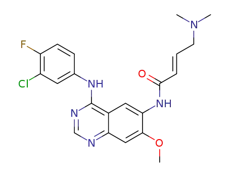 Molecular Structure of 1245555-42-3 ((2E)-N-[4-(3-chloro-4-fluoroanilino)-7-methoxy-6-quinazolinyl]-4-(dimethylamino)-2-butenamide)
