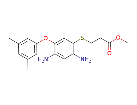 Molecular Structure of 1232540-98-5 (methyl 3-[2,4-diamino-5-(3,5-dimethylphenoxy)phenylthio]propanoate)