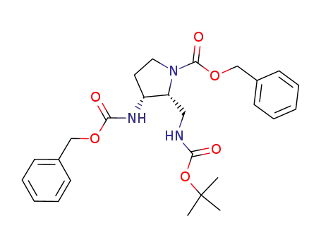 benzyl (2R,3R)-3-((benzyloxy)carbonylamino)-2-((tert-butoxycarbonylamino)methyl)-pyrrolidine-1-carboxylate