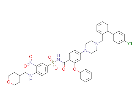 Molecular Structure of 1228779-93-8 (4-{4-[(4′-chloro-1,1′-biphenyl-2-yl)methyl]piperazin-1-yl}-N-({3-nitro-4-[(tetra-hydro-2H-pyran-4-ylmethyl)amino]phenyl}sulfonyl)-2-phenoxybenzamide)