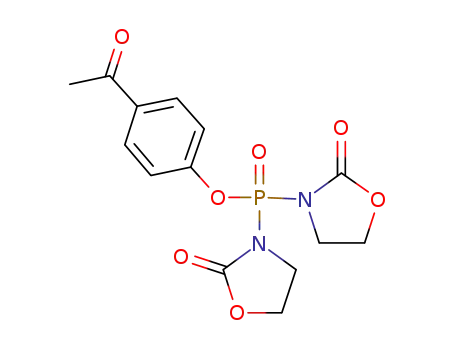 Molecular Structure of 1231261-83-8 (4-acetylphenyl bis(2-oxo-3-oxazolidinyl)phosphoramide)