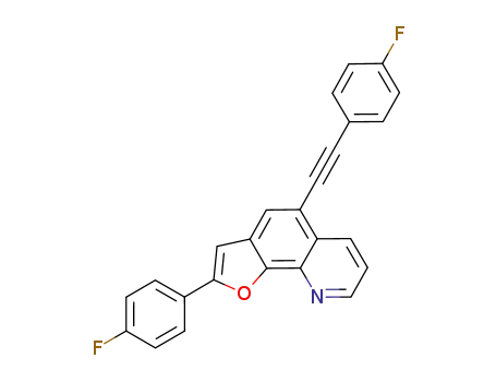 Molecular Structure of 1218818-98-4 (2-(4-fluorophenyl)-5-[(4-fluorophenyl)ethynyl]furo[3,2-h]quinoline)