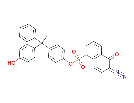 Molecular Structure of 796857-56-2 (1-Naphthalenesulfonic acid, 6-diazo-5,6-dihydro-5-oxo-,
4-[1-(4-hydroxyphenyl)-1-phenylethyl]phenyl ester)