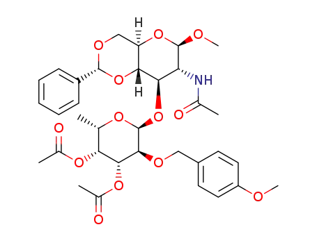methyl 2-acetamido-3-O-(3,4-di-O-acetyl-2-O-p-methoxylbenzyl-α-L-fucopyranosyl)-4,6-O-benzylidene-2-deoxy-β-D-glucopyranoside