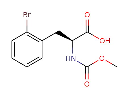 Molecular Structure of 612548-09-1 ((2S)-3-(2-bromo-phenyl)-2-methoxycarbonylamino-propionic acid)