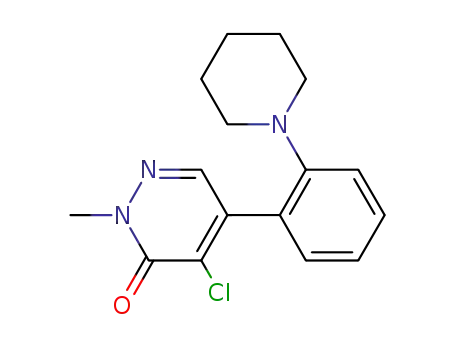 Molecular Structure of 1223580-66-2 (4-chloro-2-methyl-5-(2-piperidin-1-ylphenyl)pyridazin-3(2H)-one)
