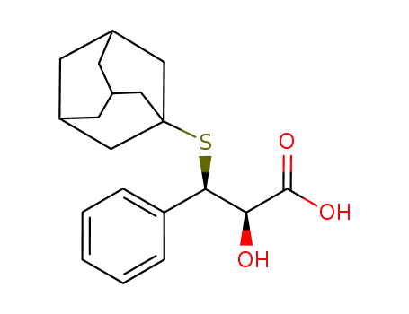 Molecular Structure of 1221576-43-7 ((2R,3R)-3-(adamantylthio)-2-hydroxy-3-phenylpropanoic acid)