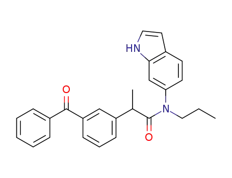 Molecular Structure of 1239447-58-5 (2-(3-benzoylphenyl)-N-(1H-indol-6-yl)-N-propylpropanamide)