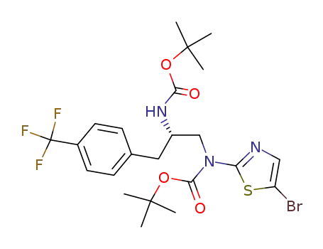 (S)-tert-butyl 1-(N-(5-bromothiazol-2-yl)-tert-butoxycarbonylamino)-3-(4-(trifluoromethyl)phenyl)propan-2-ylcarbamate