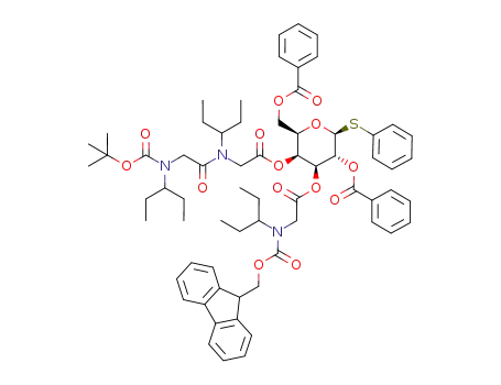 phenyl 2,6-di-O-benzoyl-4-O-{2-[{2-[(tert-butoxycarbonyl)(1-ethylpropyl)amino]acetyl}(1-ethylpropyl)amino]acetyl}-3-O-{2-[(1-ethylpropyl)(9H-fluoren-9-ylmethoxycarbonyl)amino]acetyl}-1-thio-β-D-galactopyranoside