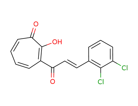 Molecular Structure of 1251910-52-7 (3-[3-(2,3-dichlorophenyl)acryloyl]-2-hydroxy-2,4,6-cycloheptatrien-1-one)